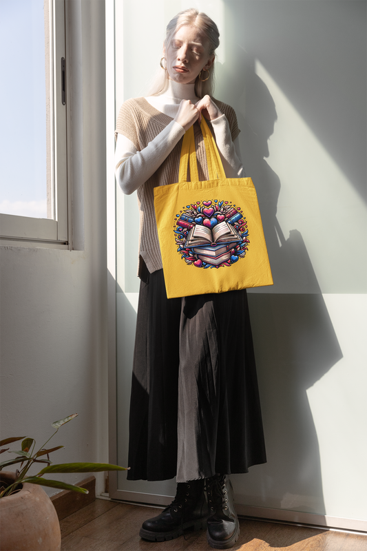 Book Love Organic Tote Bag