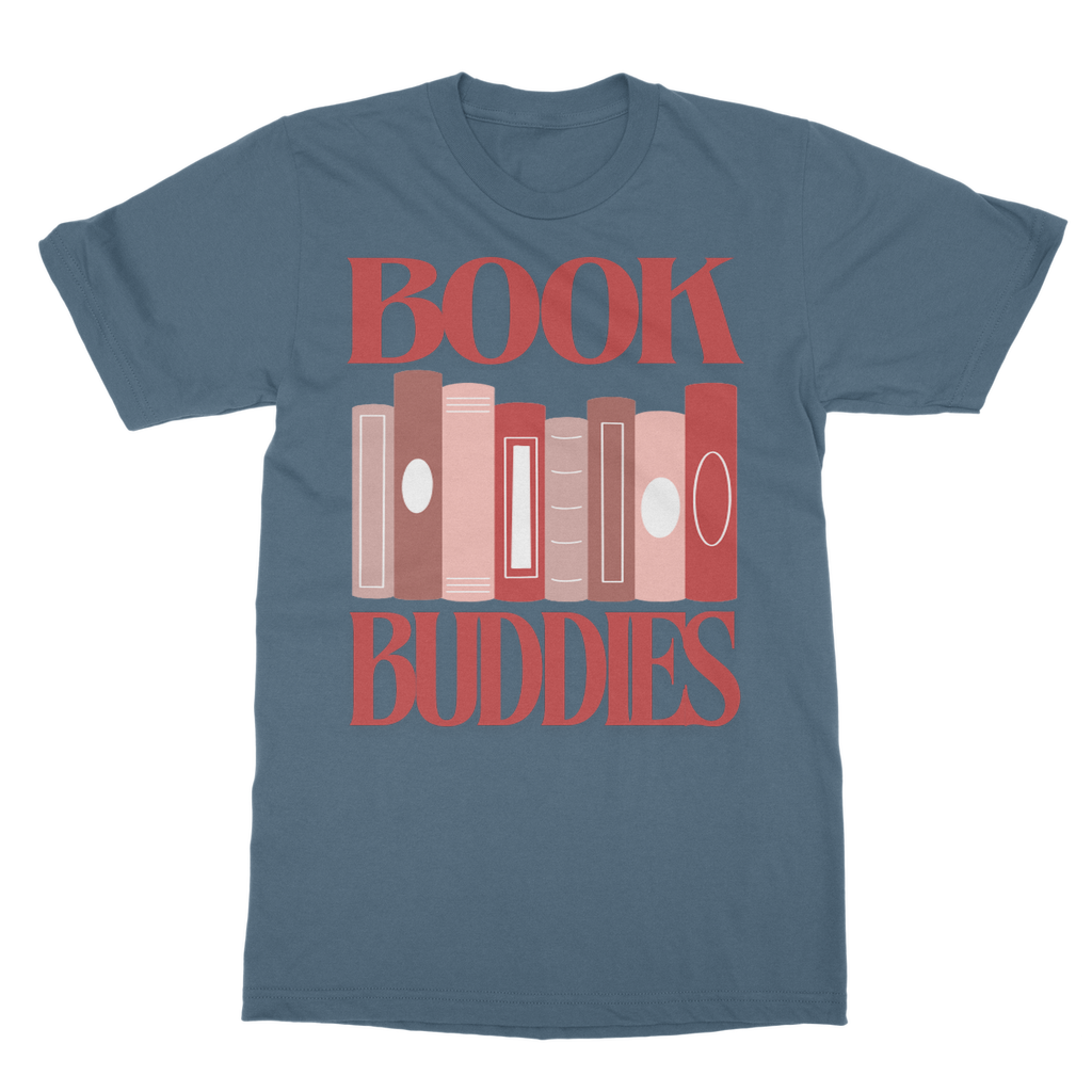 Book Buddies T-Shirt for book lovers in Blue