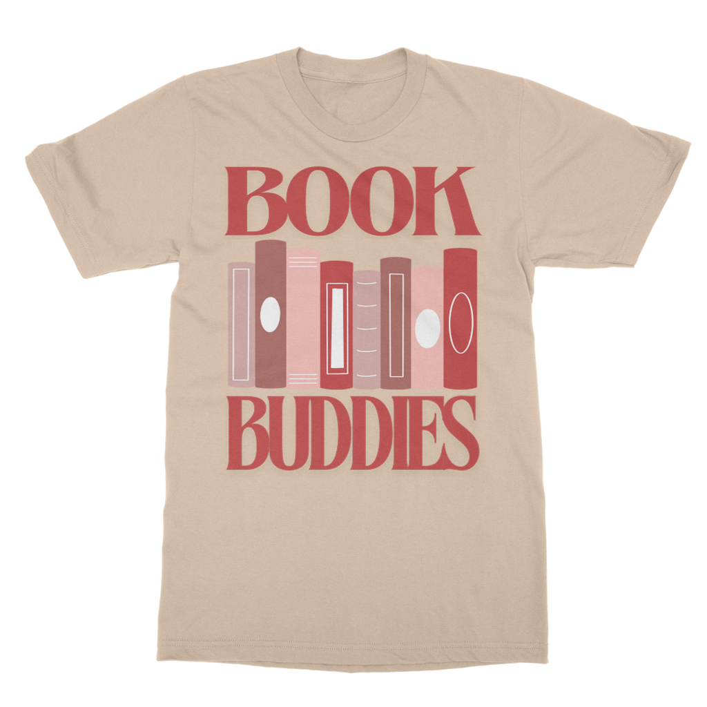 Book Buddies T-Shirt for book lovers in Natural