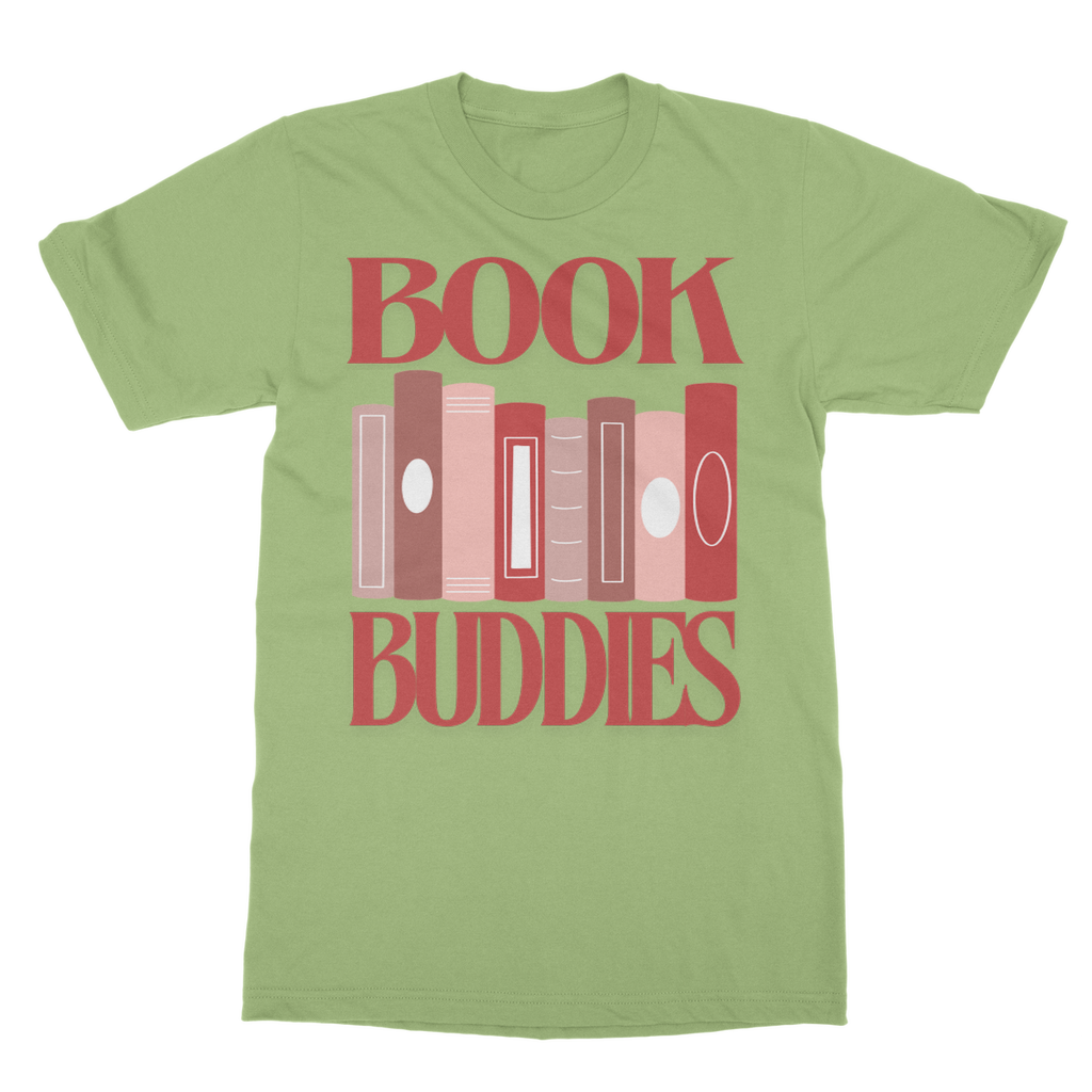 Book Buddies T-Shirt for book lovers in Pistachio