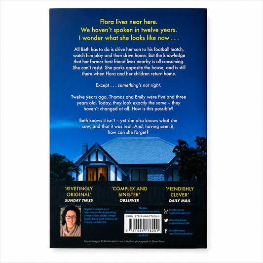 Back cover of Haven't They Grown by Sophie Hannah showing the story synopsis and ISBN on a clean white background for the BookBuddies online bookshop.