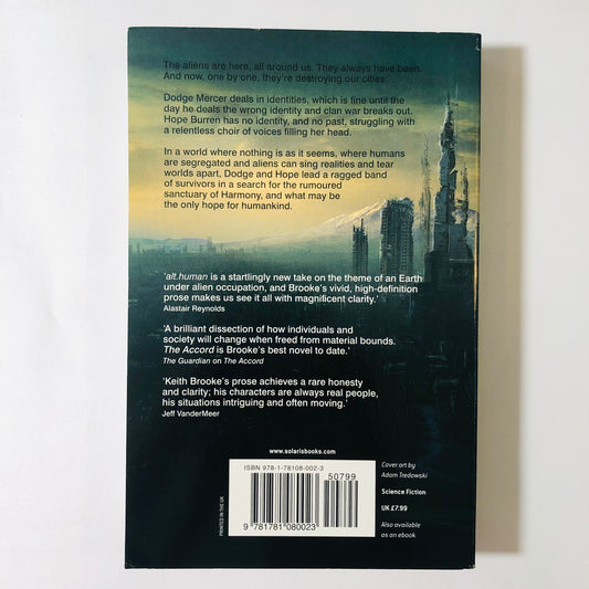 Alt.Human by Keith Brooke | Science Fiction Novel | Alien Occupation | Dystopian Saga | 9781781080023