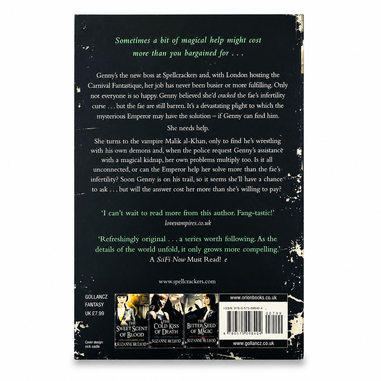 Back cover of The Shifting Price of Prey by Suzanne McLeod paperback showing the book synopsis.
