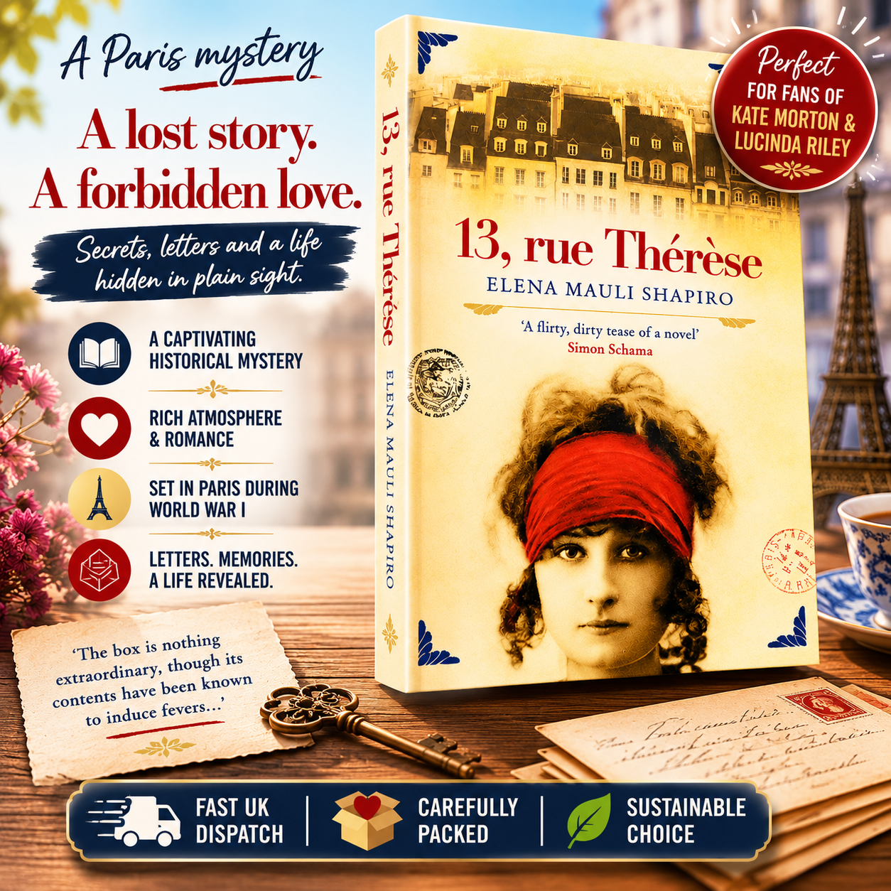 13, Rue Therese: A Novel by Elena Mauli Shapiro | Paperback Historical Mystery & Romance | Includes Archival Photos