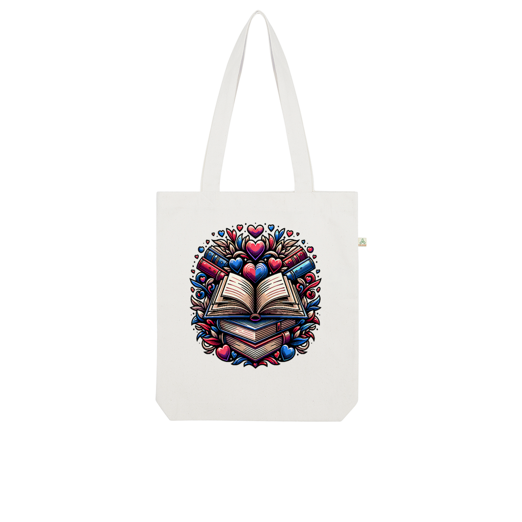 Book Love Organic Tote Bag