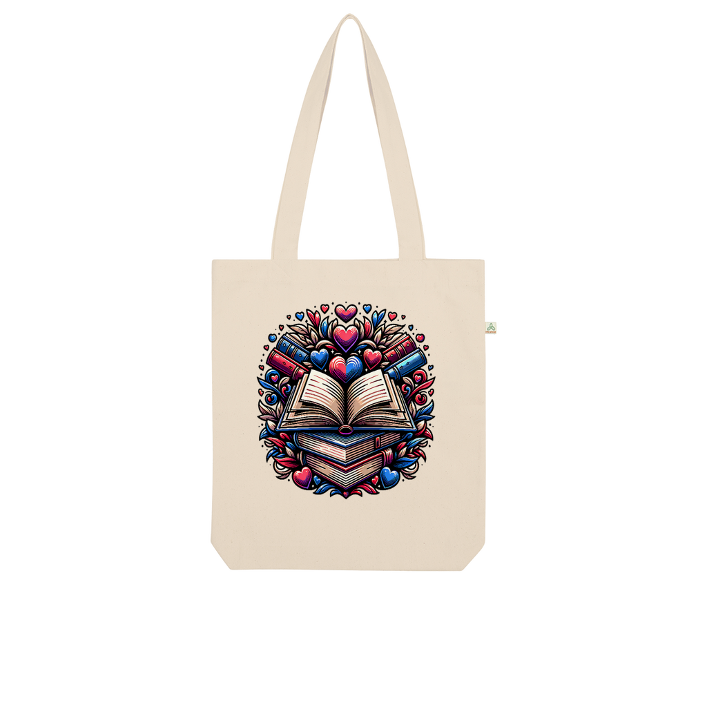 Book Love Organic Tote Bag
