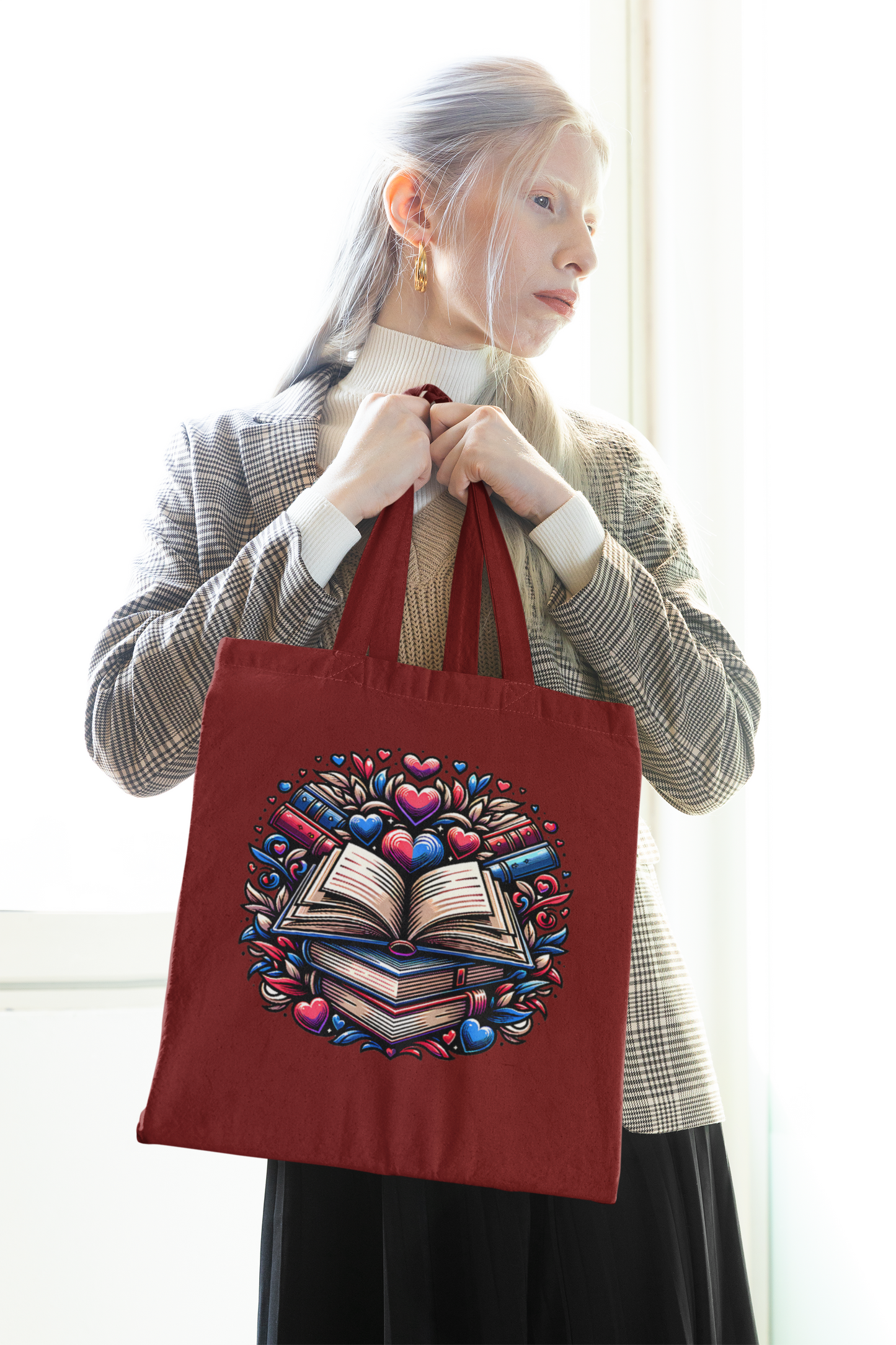 Book Love Organic Tote Bag