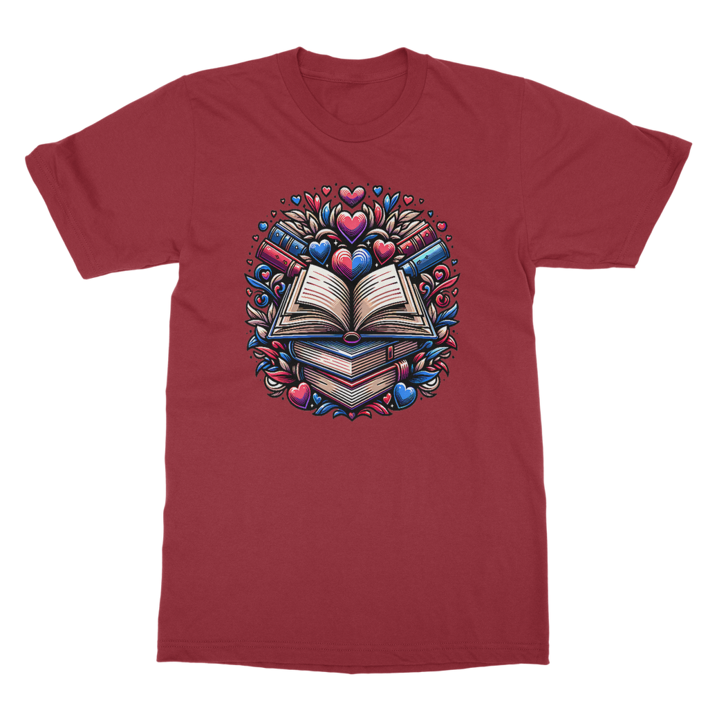 Book Buddies T-Shirt for book lovers in Red