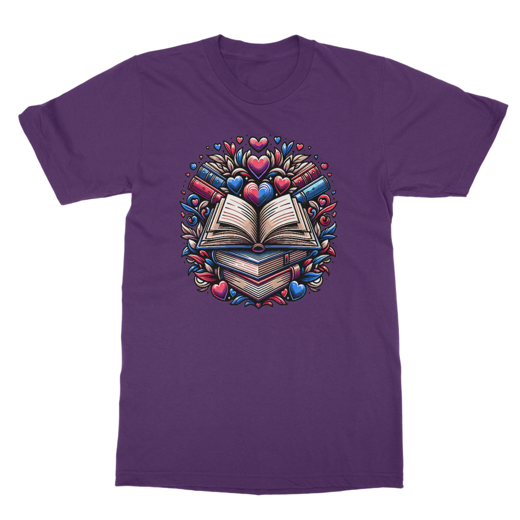 Book Buddies T-Shirt for book lovers in Purple