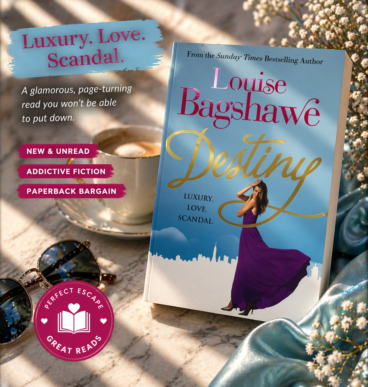Destiny by Louise Bagshawe | Paperback Glamorous Fiction Saga | Power, Ambition & Revenge