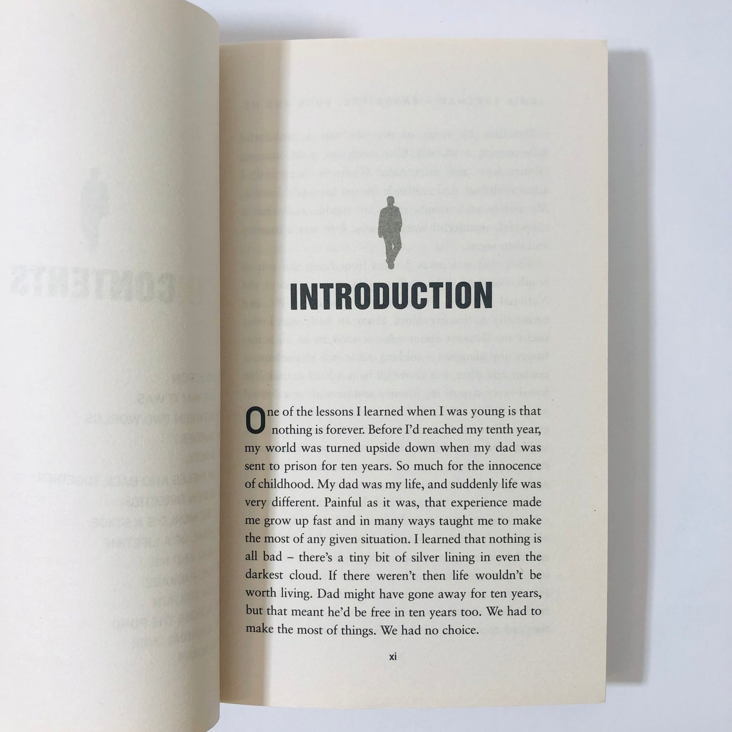 Open book with 'Introduction' text and silhouette on a white background