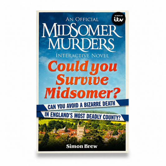 Front cover of Midsomer Murders Interactive Novel by Simon Brew, paperback edition.