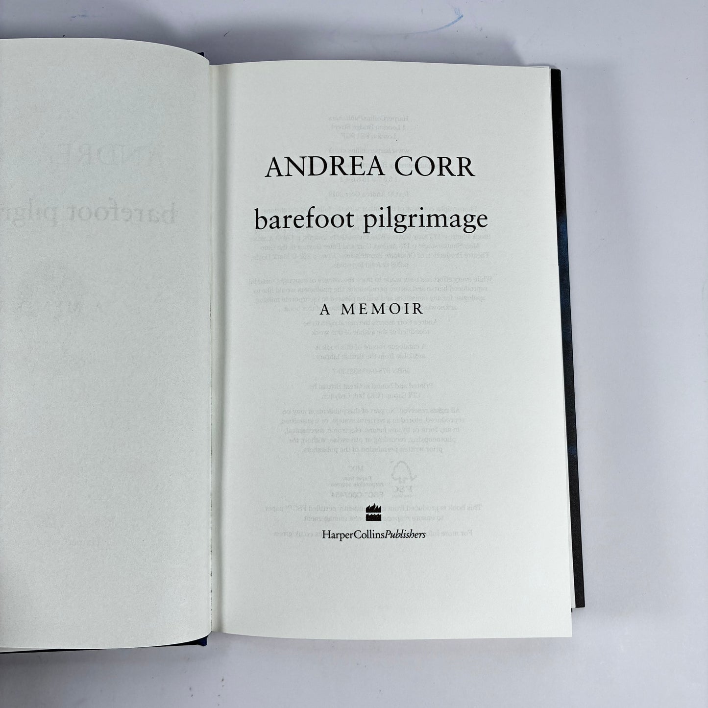 Andrea Corr Barefoot Pilgrimage Hardback