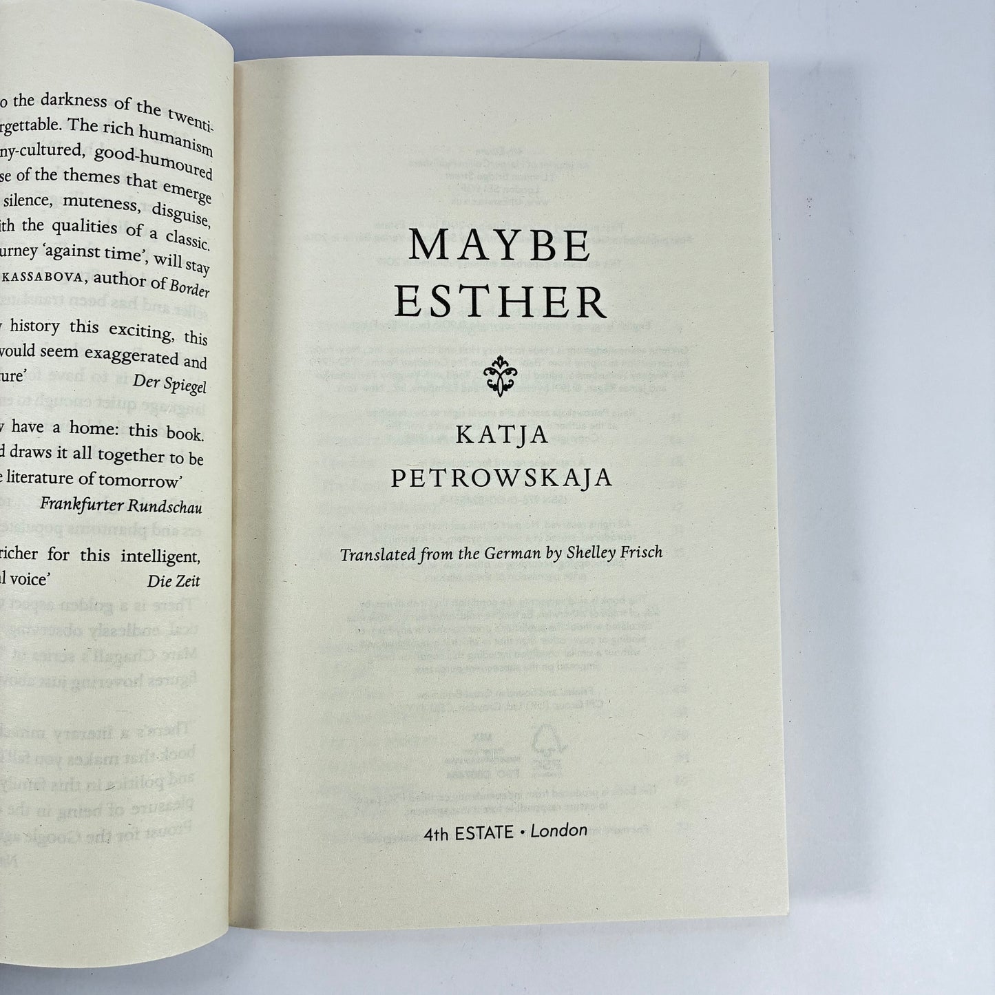Maybe Esther – Katja Petrowskaja Paperback Memoir