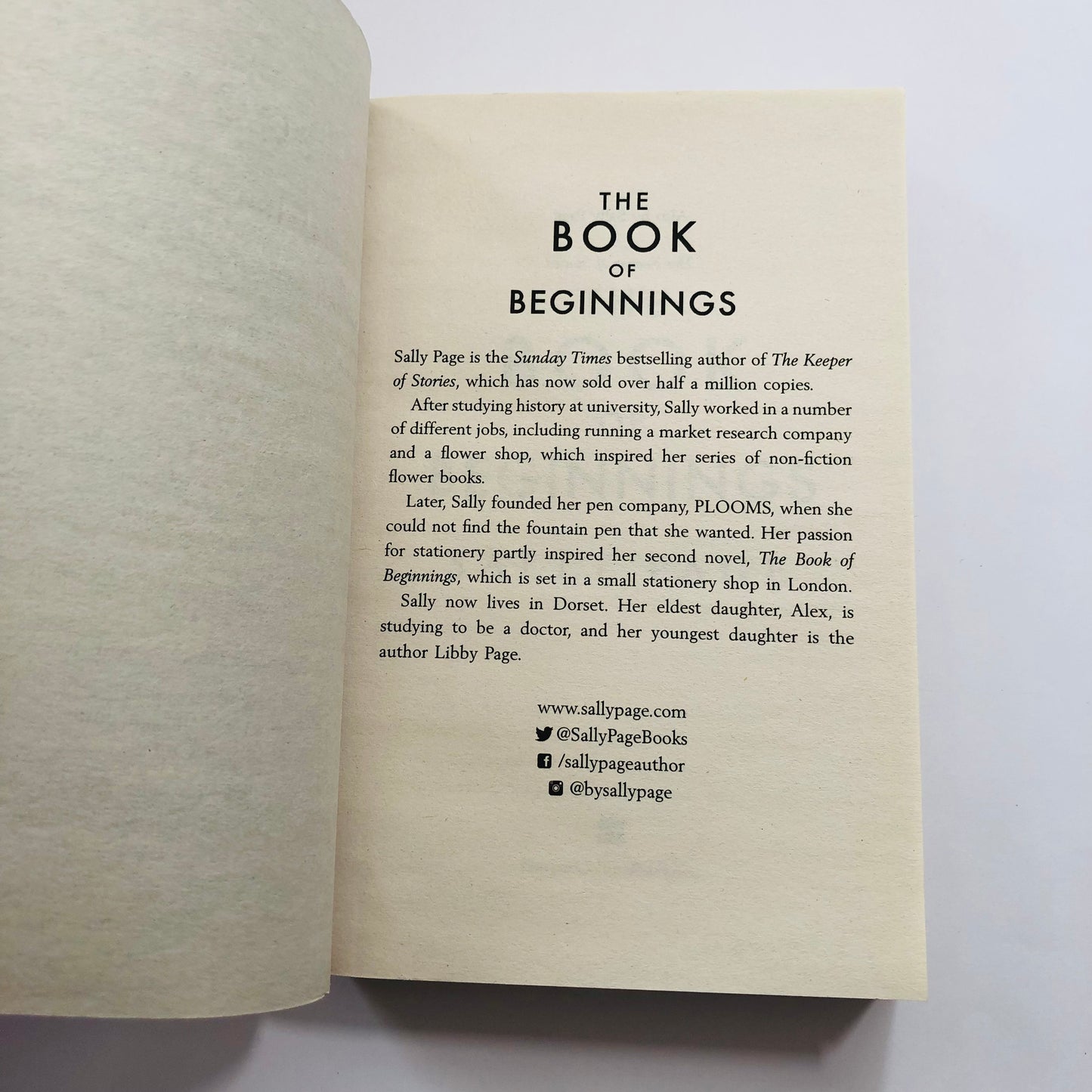 The Book of Beginnings by Sally Page