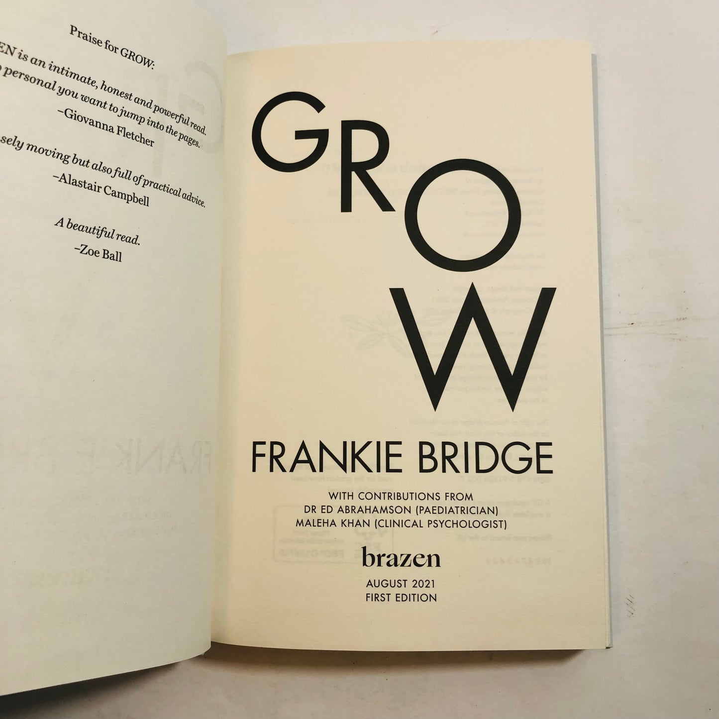 Grow: Motherhood, Mental Health & Me - Frankie Bridge