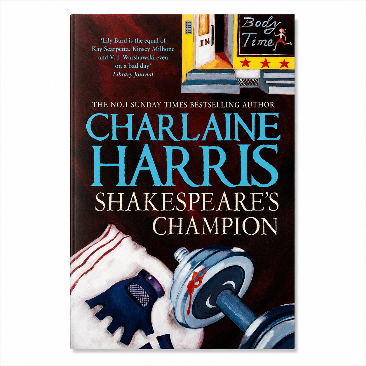 Front cover of Shakespeare's Champion by Charlaine Harris, new paperback book on a clean white background for the BookBuddies online bookshop.