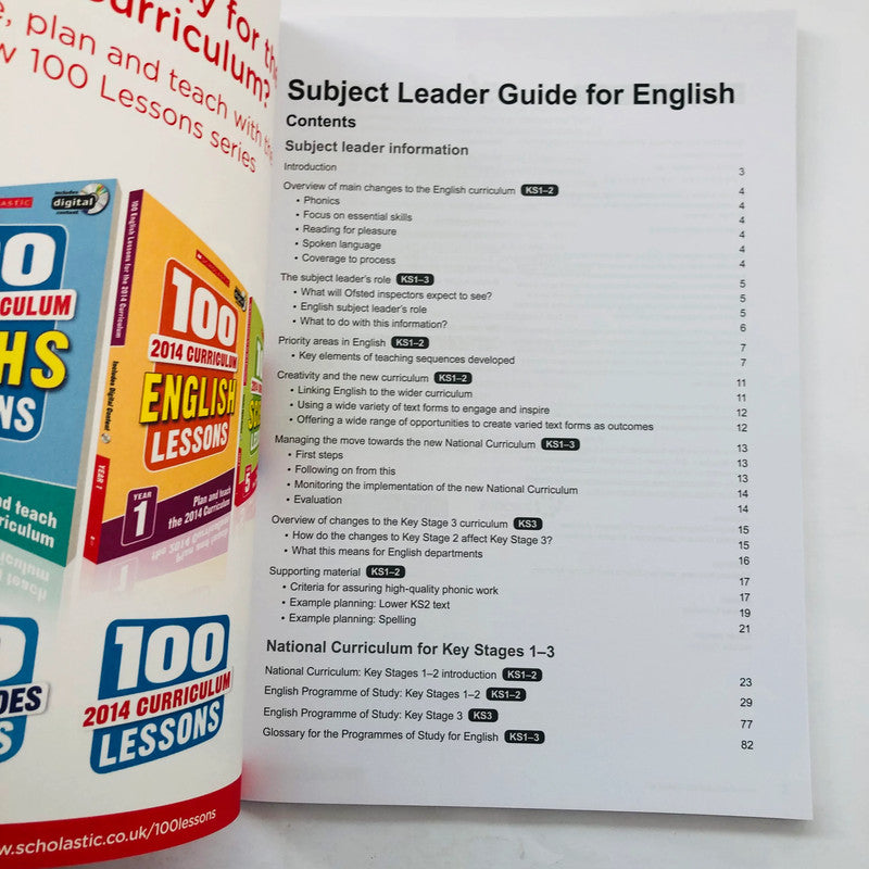 Subject Leader Guide: English National Curriculum Handbook (KS 1-3)