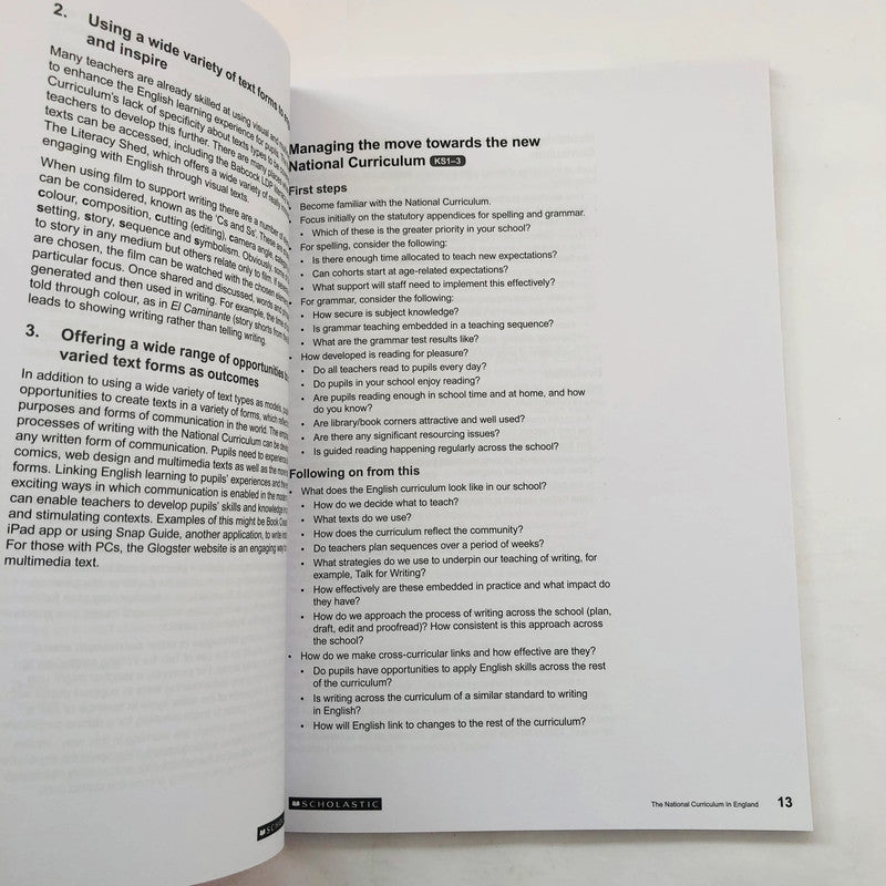Subject Leader Guide: English National Curriculum Handbook (KS 1-3)