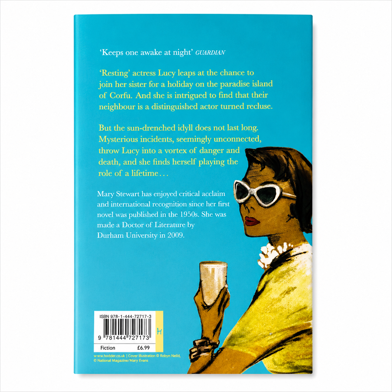 Back cover of This Rough Magic by Mary Stewart showing the book synopsis and ISBN on a clean white background for the BookBuddies online bookshop.